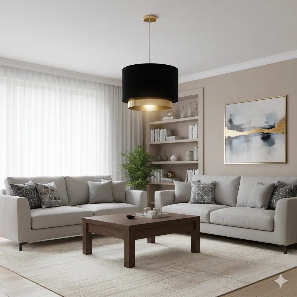 Poppy Modern Pendant Black And Gold YLM020 2