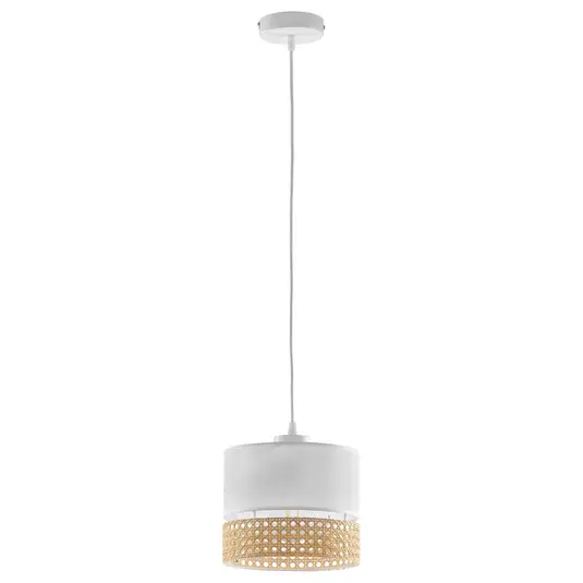 Emma Modern Pendant Straw And White 0