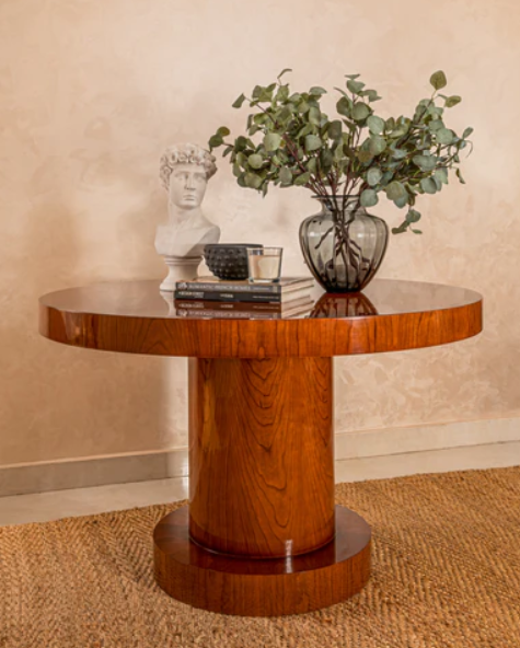 Jessie Cherry Wood Round Dining Table - Gloss Finish 0