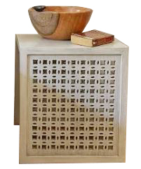 Mashrabeya Bedside Table With Shelves - Ethnic Carvings 0