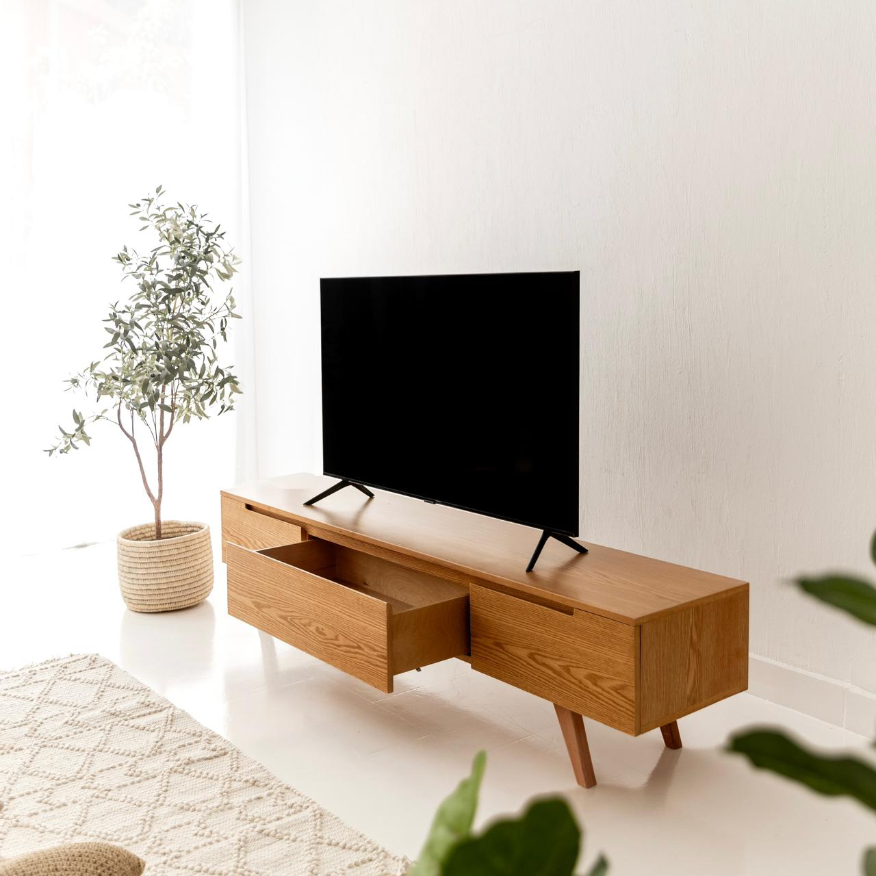 Luca Beech Wood TV Unit With Sleek Design 2