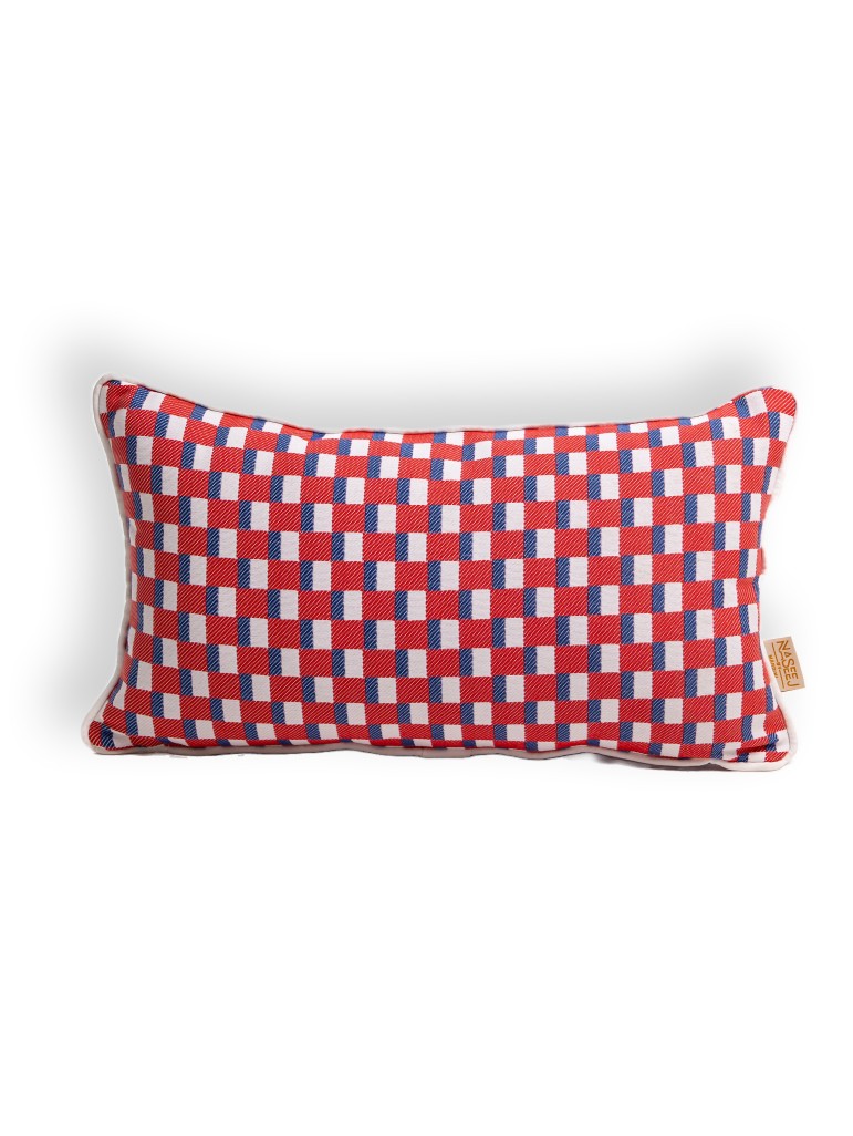 Stanley (P) Cushion (Red x Navy) 0