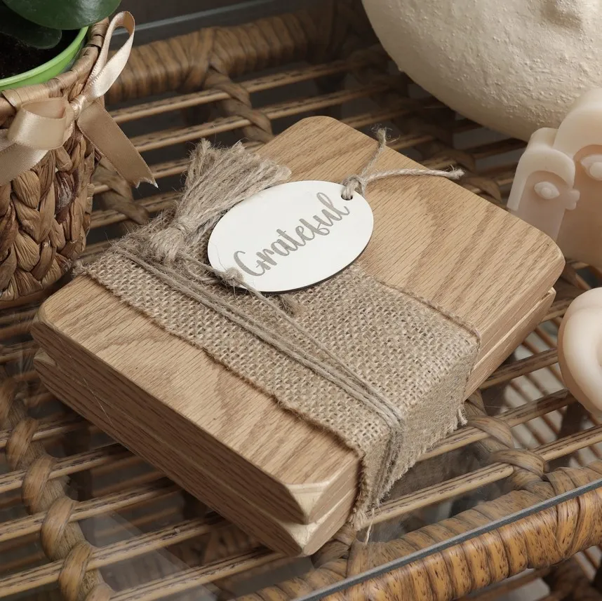 Grateful Ribboned Beige Book Decoration 1
