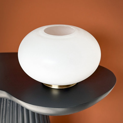 Lucine Table Lamp - Pyrex Glass & Brass 2