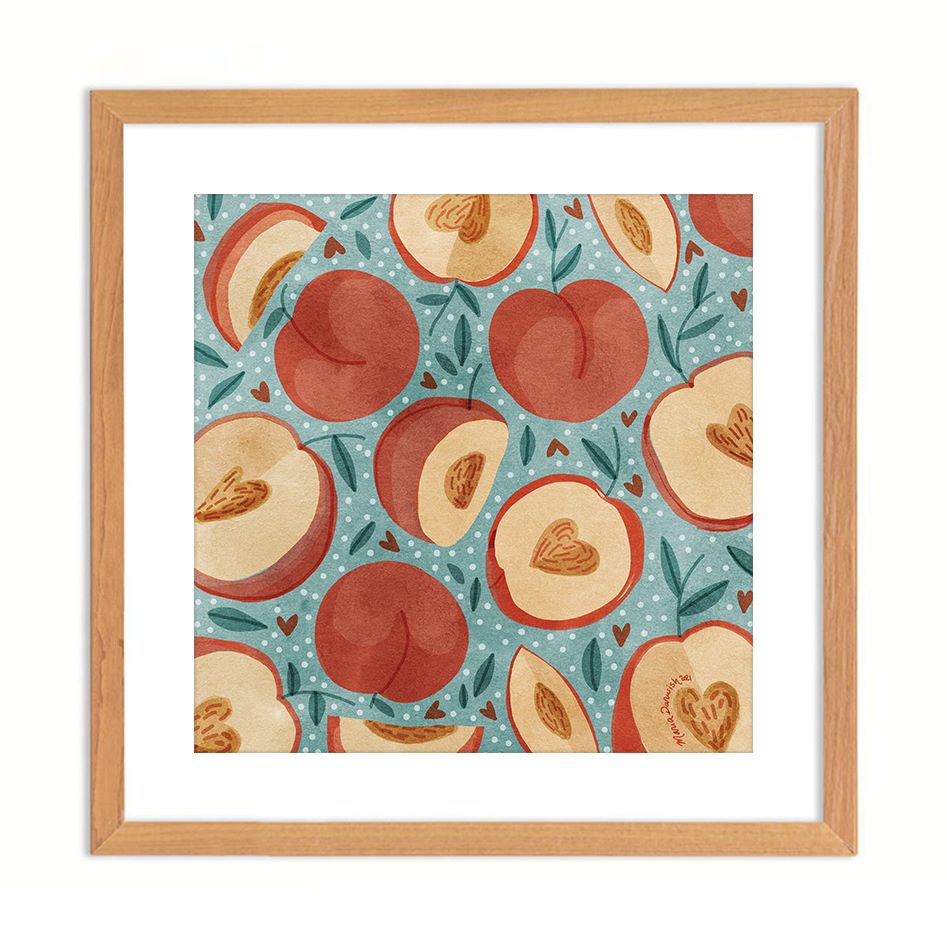 A- Peach Hearts Art Print 0