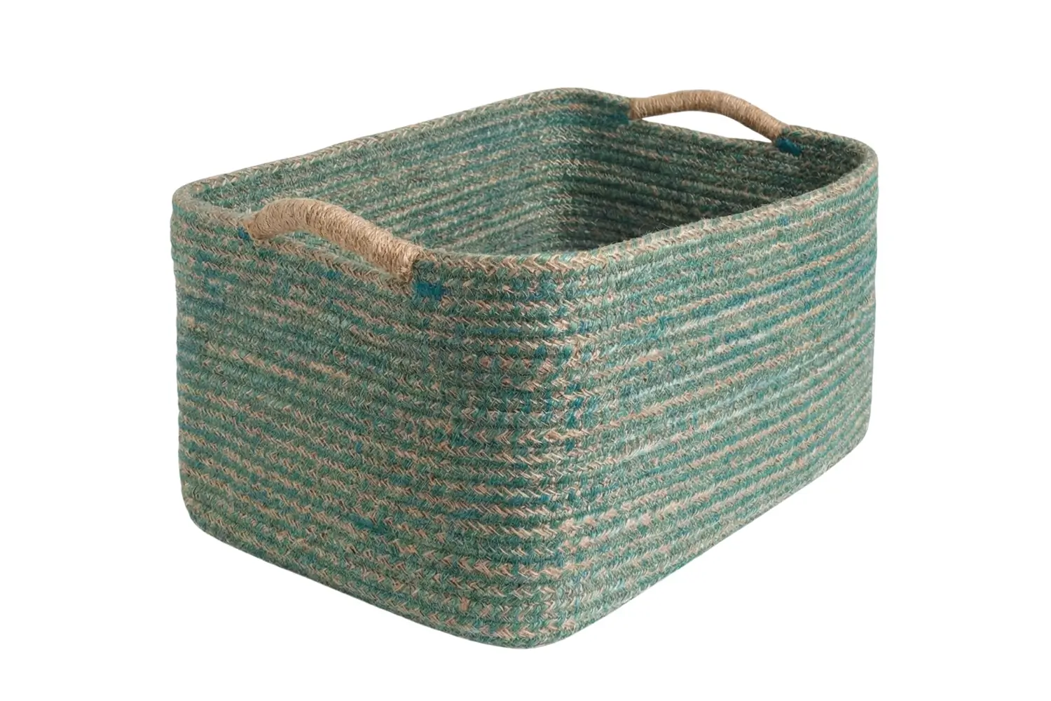 Colored Jute Rectangular Storage and Organizer Basket