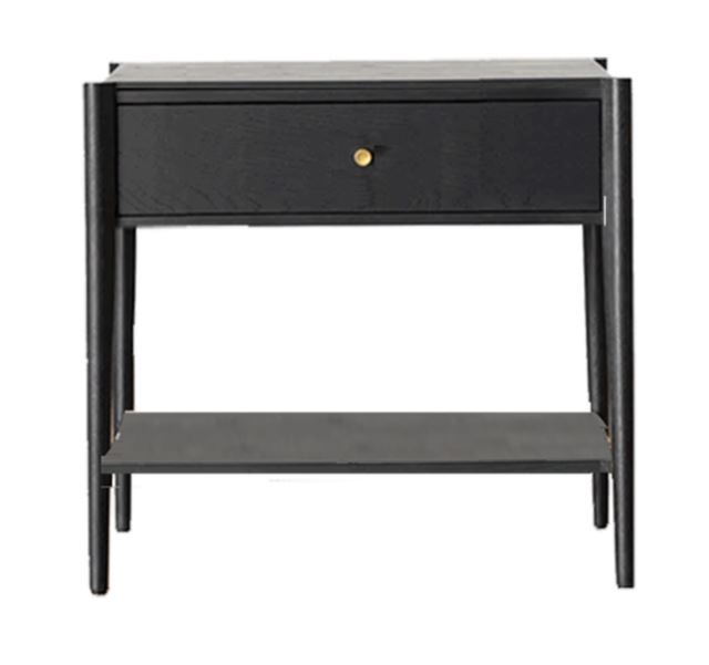Lila Night stand With Oak Veneer & Brass Handle 0