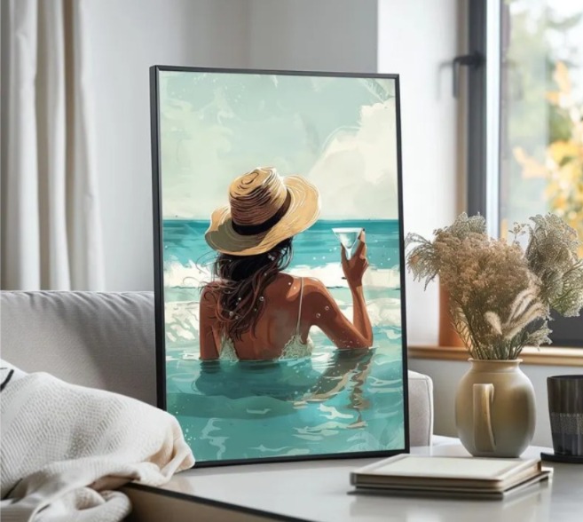 Girl  Sea Coastal Poster 0