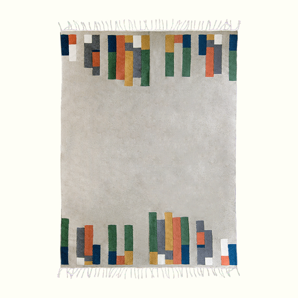 سجادة صوف منسوجة يدويًا بمنظر طبيعي متعدد الألوان – مصنوعة يدويًا بحرفية للمساحات العصرية 0