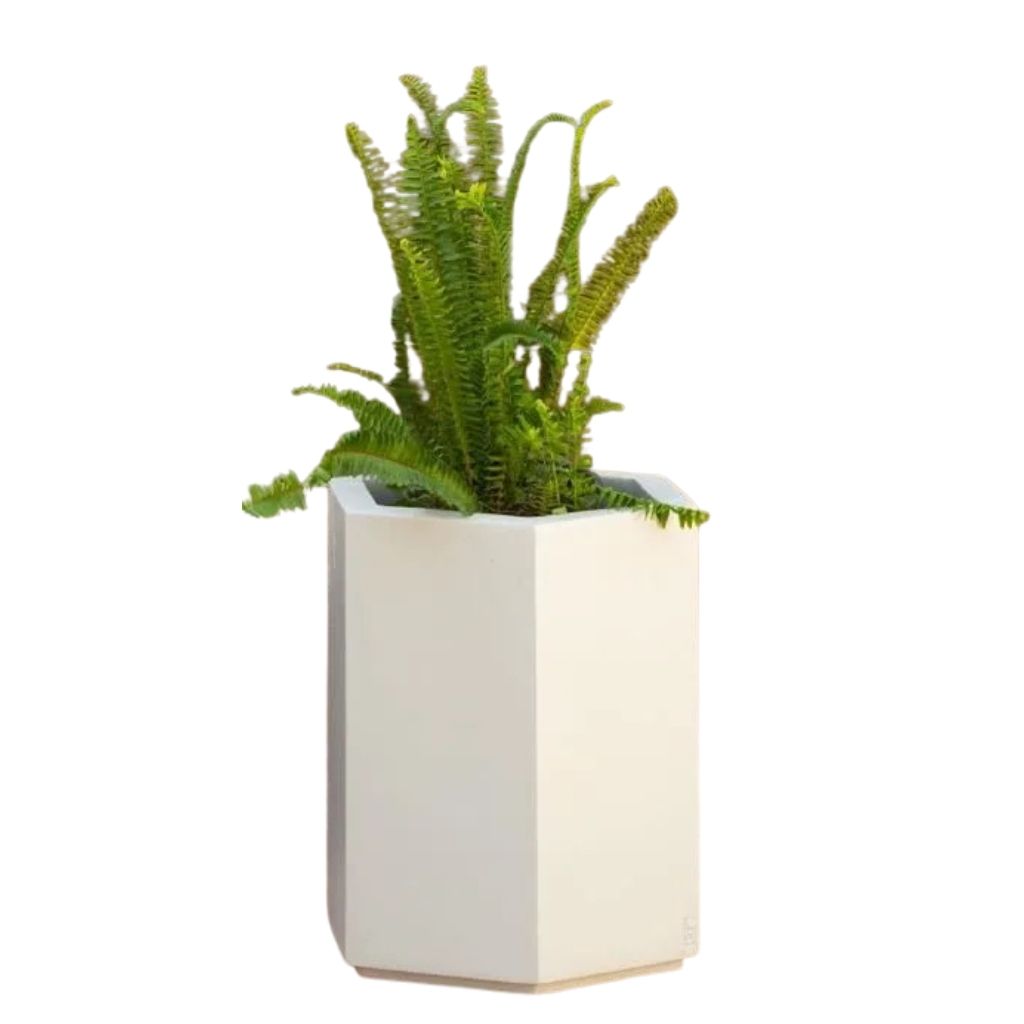 Fiber Hex Plant Pot White 0