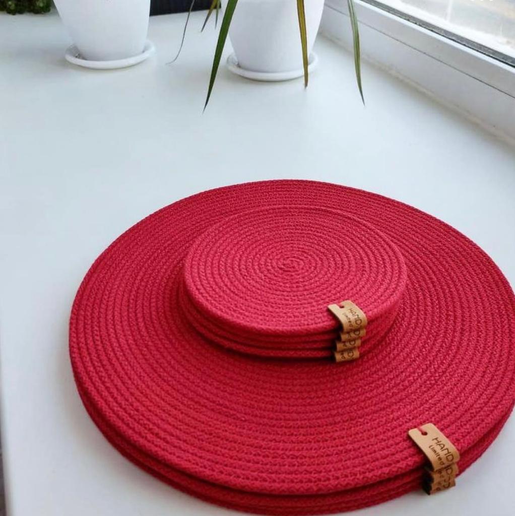 Woven Cotton Coaster 13cm