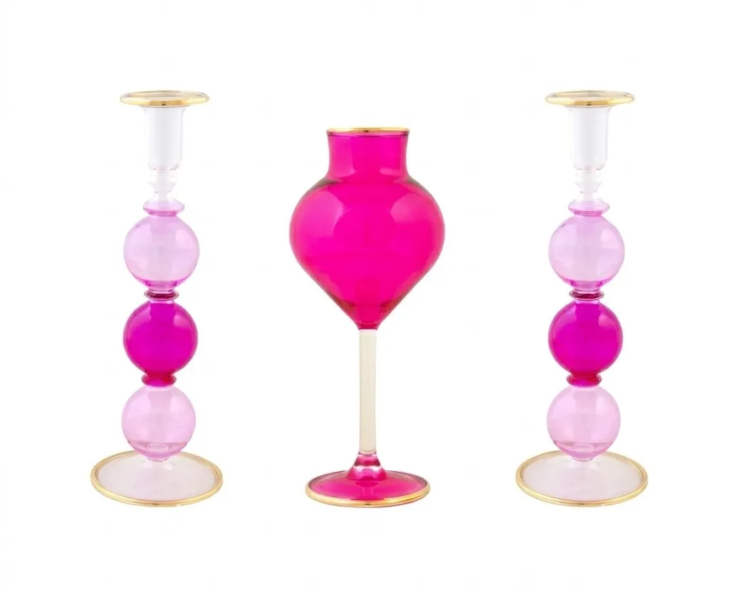 Candlesticks, & vase image