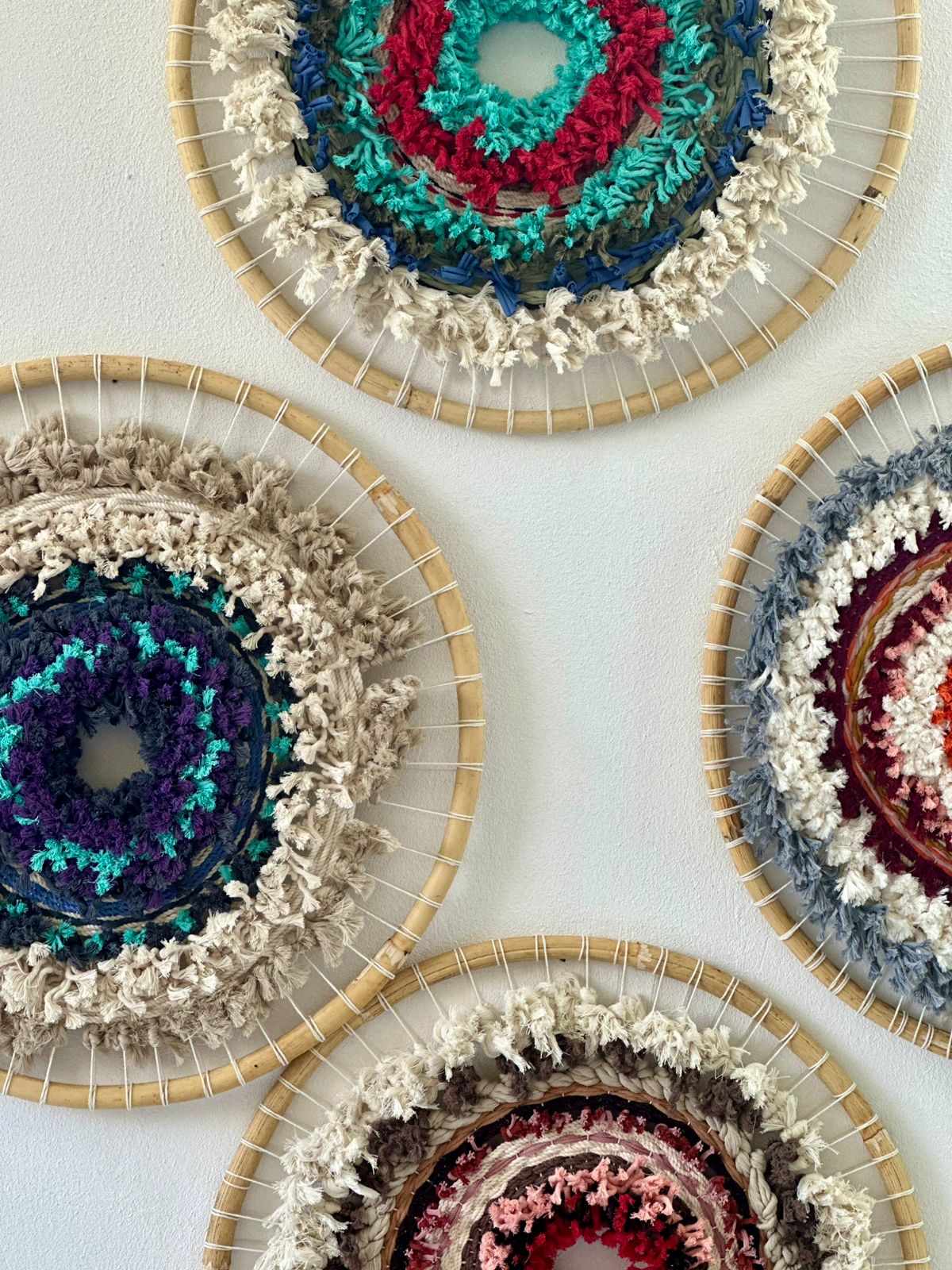 Mati Circle Handmade Wall Hanging in Red 2