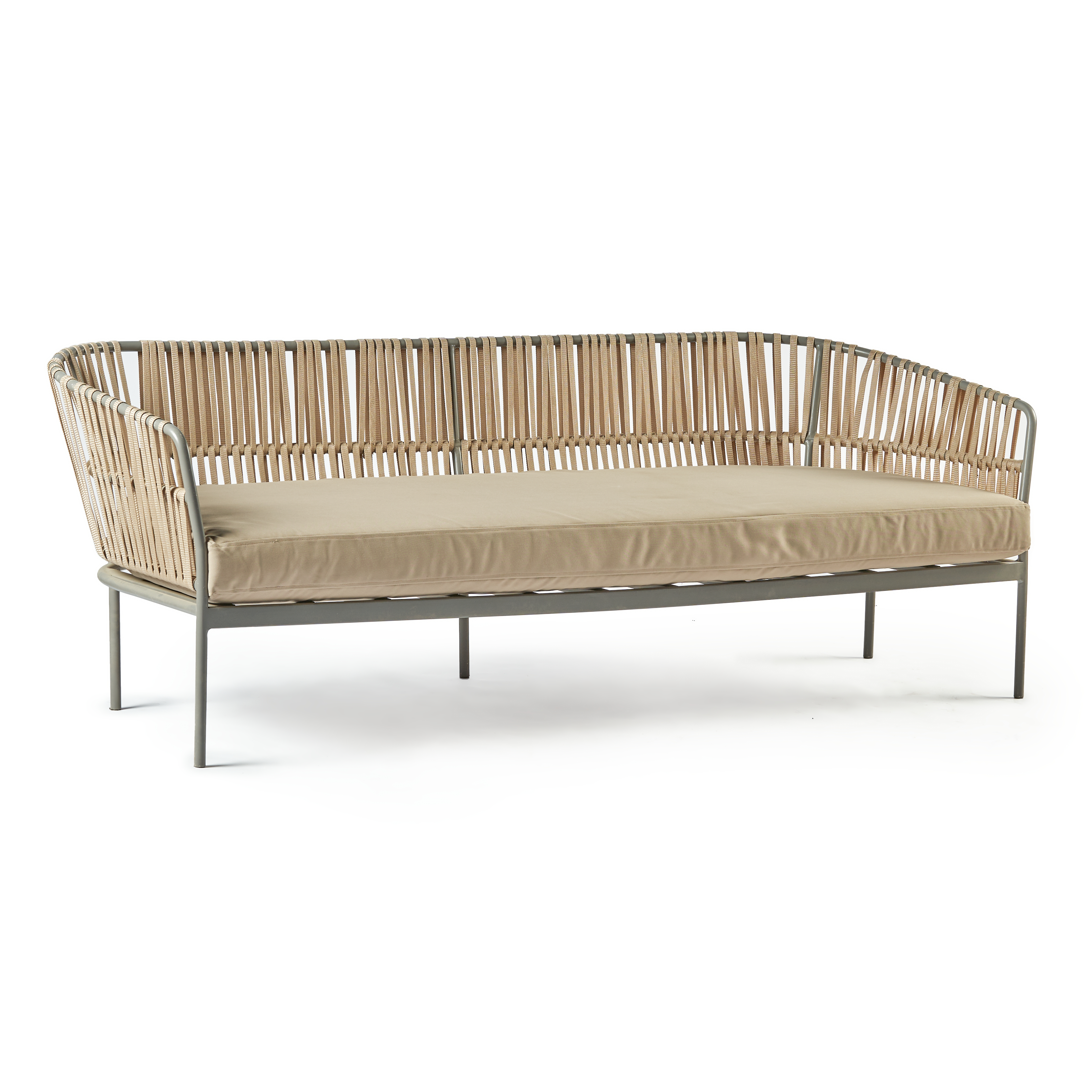 كنبة 3 مقعد تصميم حبال وأرجل معدن 3