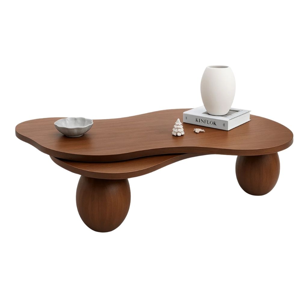 Sway table By Trozo - Beech Wood With MDF & Walnut Veneer 0
