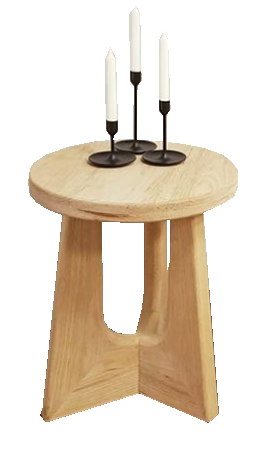 Tanoura Side Table - Solid Wood - Round Top 0