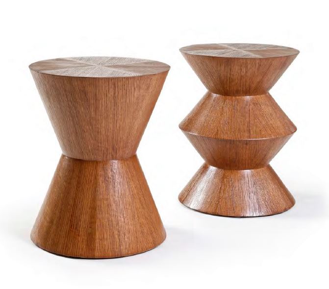 Cuba Side Table Set of 2 - Oak Veneer - Round Top 0