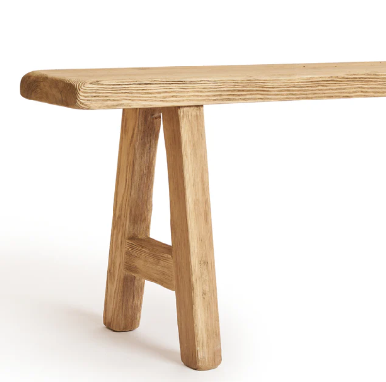 Beech Pine Bench With slanted Legs 2