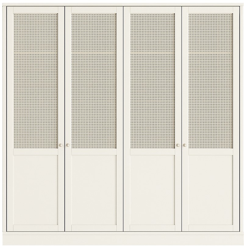 Glow Lacquered Hinged Cane Wardrobe 0