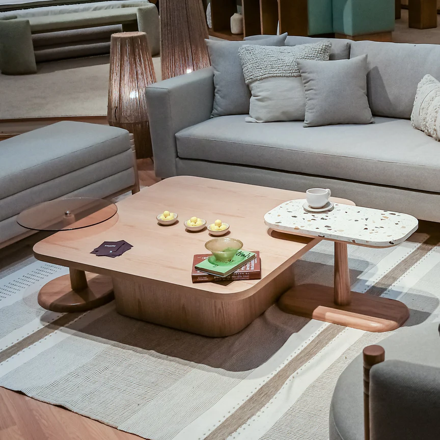 Panna Cotta Coffee Table – Oak, Terrazzo & Glass Mix 4