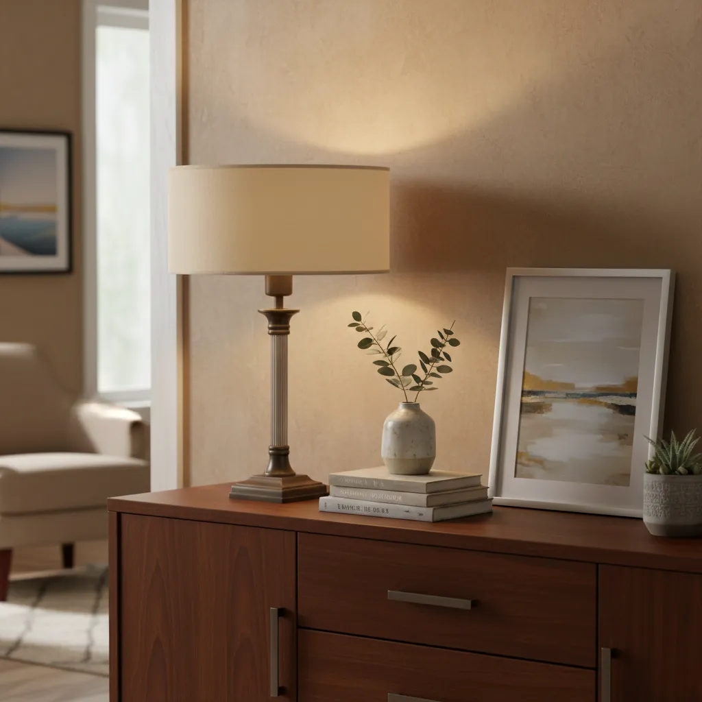 Brass Tulip Table Lamp with Fabric Shade 1