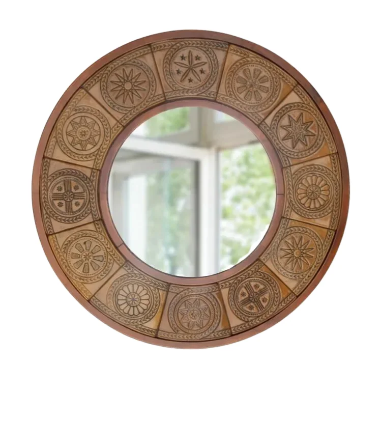 Aghrew Ceramic Mirror With Wooden Frame 0