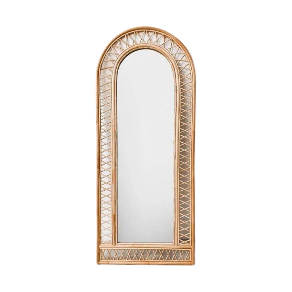 Arched Full Length Bamboo Mirror 0