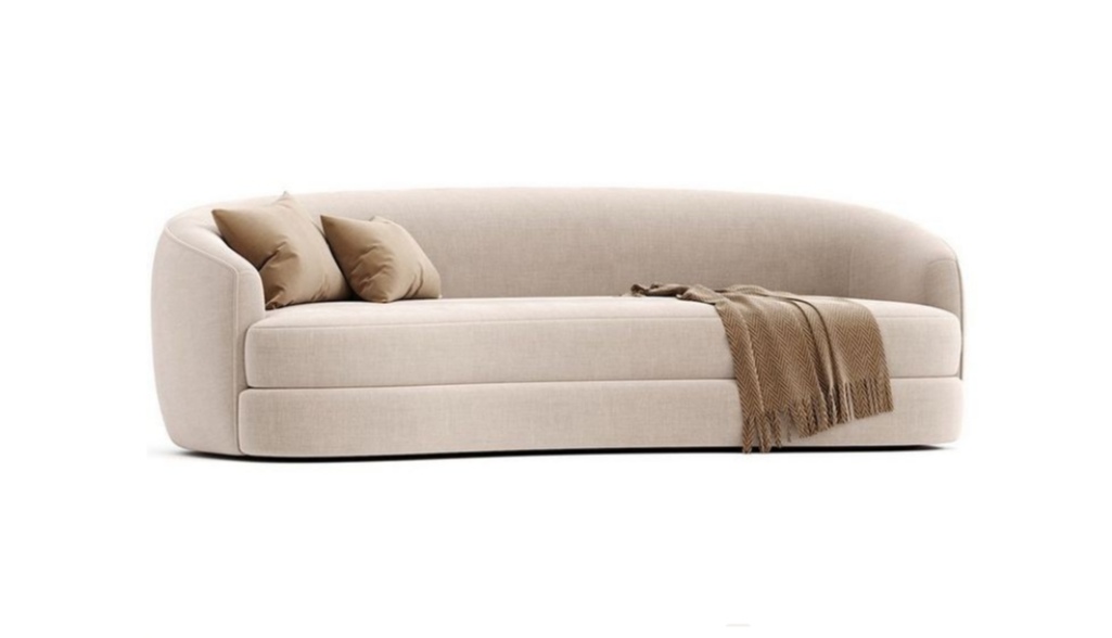 Amira Curved Sofa With Red Beech Wood Frame and High-Density Upholstery 0