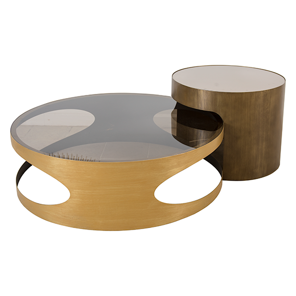 Milano Coffee Table Set - Metal & Glass Top 0