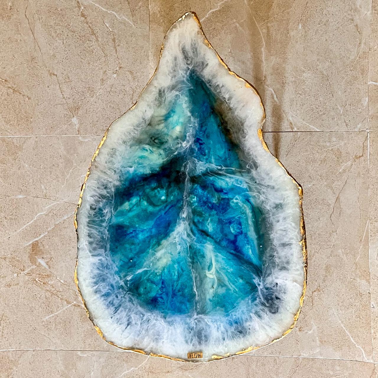 Turquoise & White Agate Side Table 2