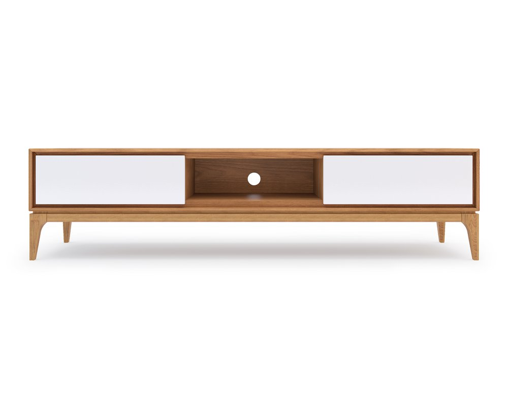 Duo Scandinavian TV Unit With White Panels 1