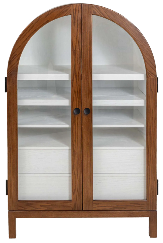 خزانة مابيل من خشب البلوط بأبواب زجاجية 0