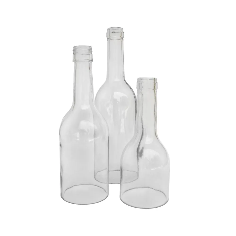 Glass Bottle Candle Holder Set – 3 Heights 0