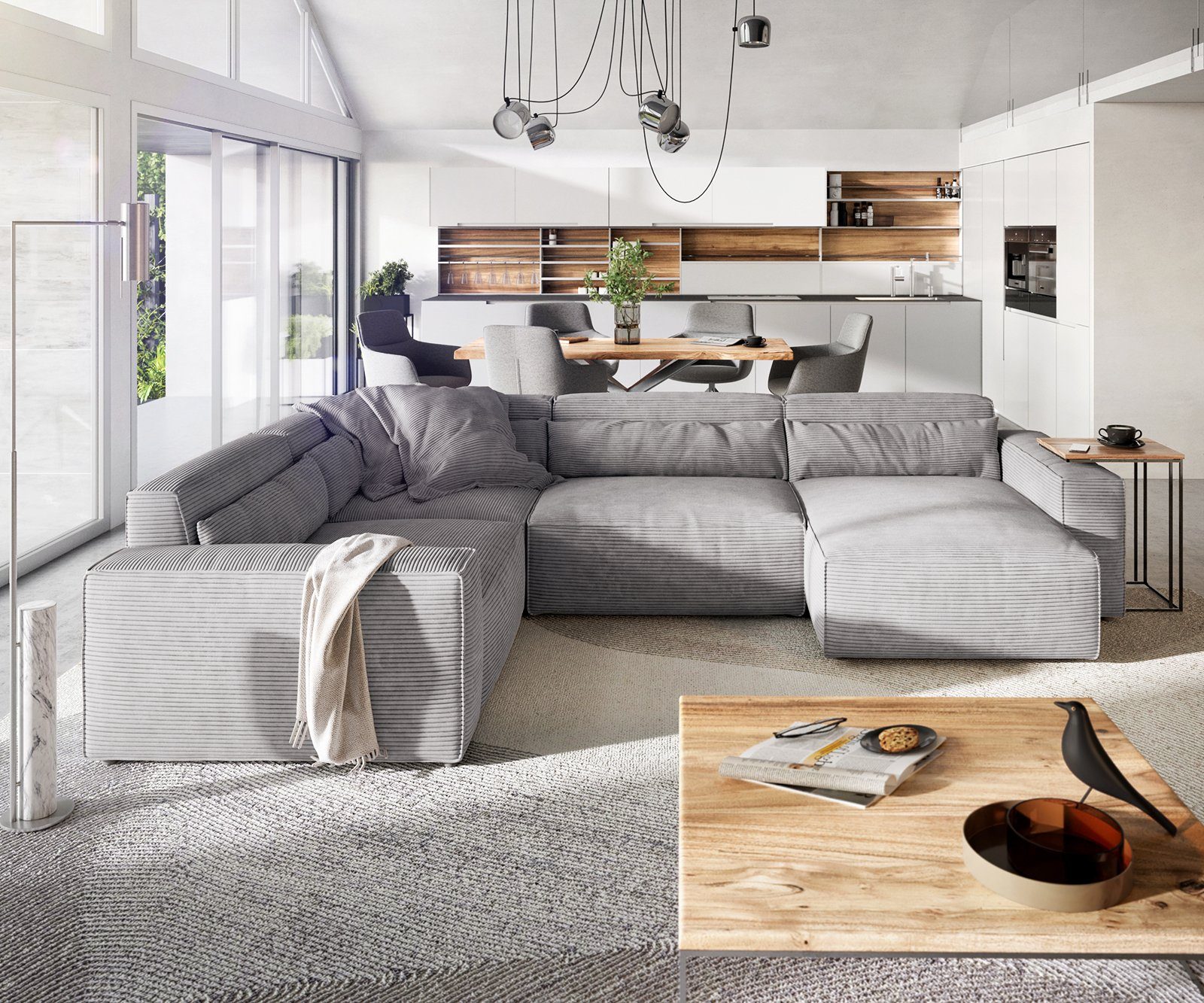 Naomi U - Shape Sofa - Hippo 186 3