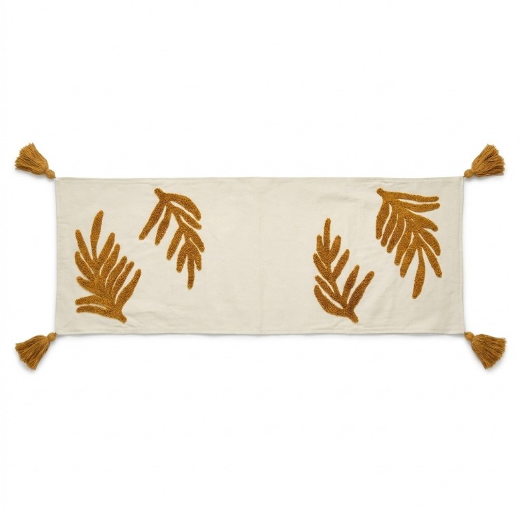 مفرش طاولة جولدن ليف المصنوع يدويًا