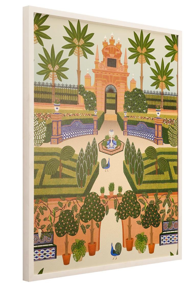 Alcazar Gardens Printed Artwork With Wooden Frame 1