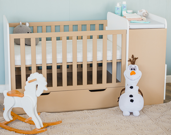 Almond Crib with Attached Changing Table 0