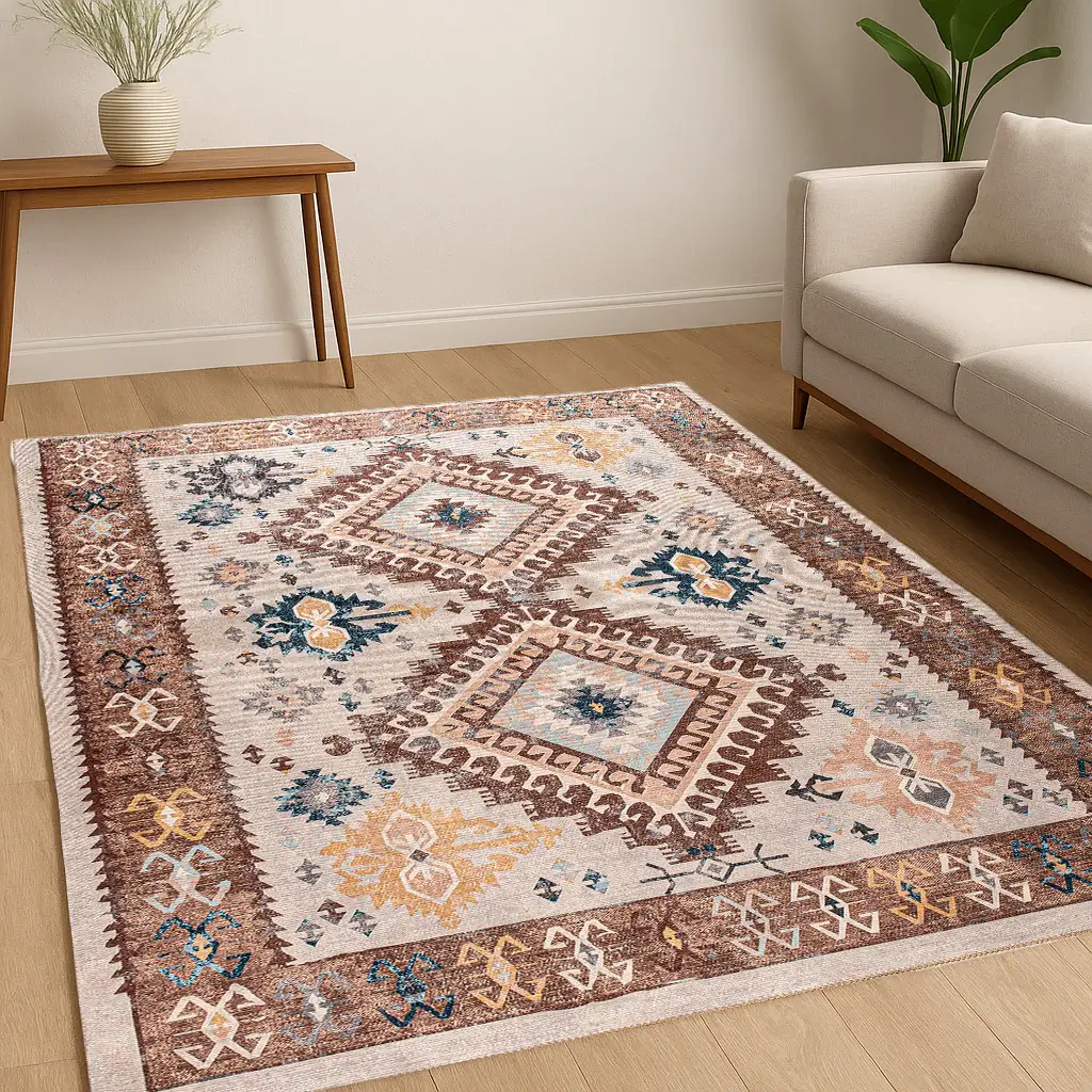 Sahara Digital Woven Rug – Rustic Geometry for Everyday Comfort 2