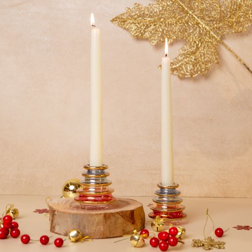 Royal Jewel Glass Candle Holders – Set of 2 1