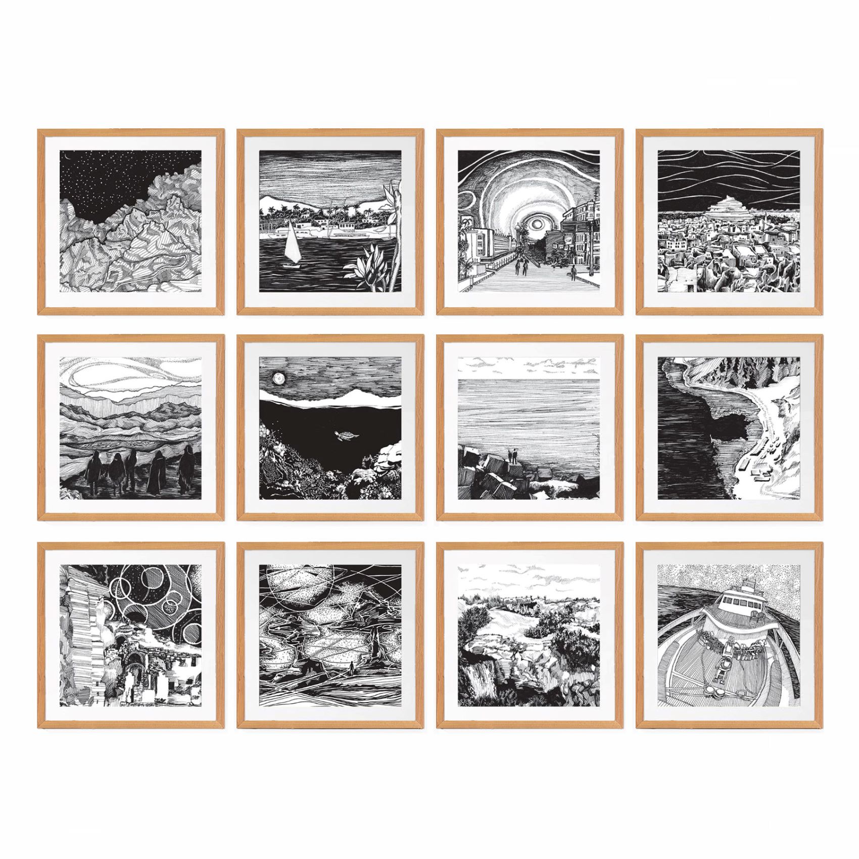 Egypt in Monochrome Set of 12 0