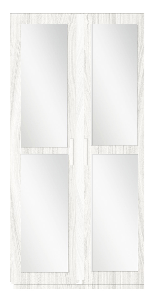 Double Tone White Wash Wardrobe - 100 cm 1