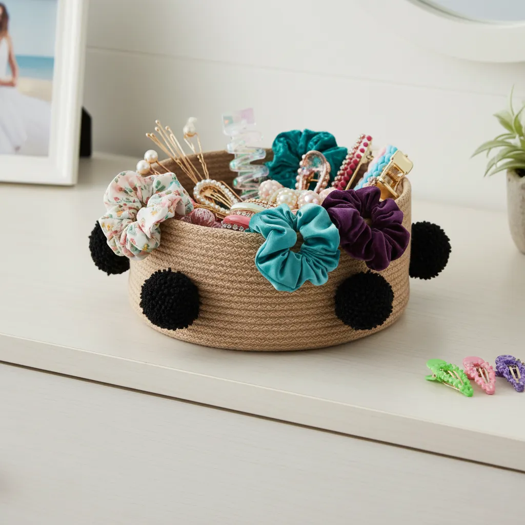 FluffNest Macrame Storage Basket-Beige 1
