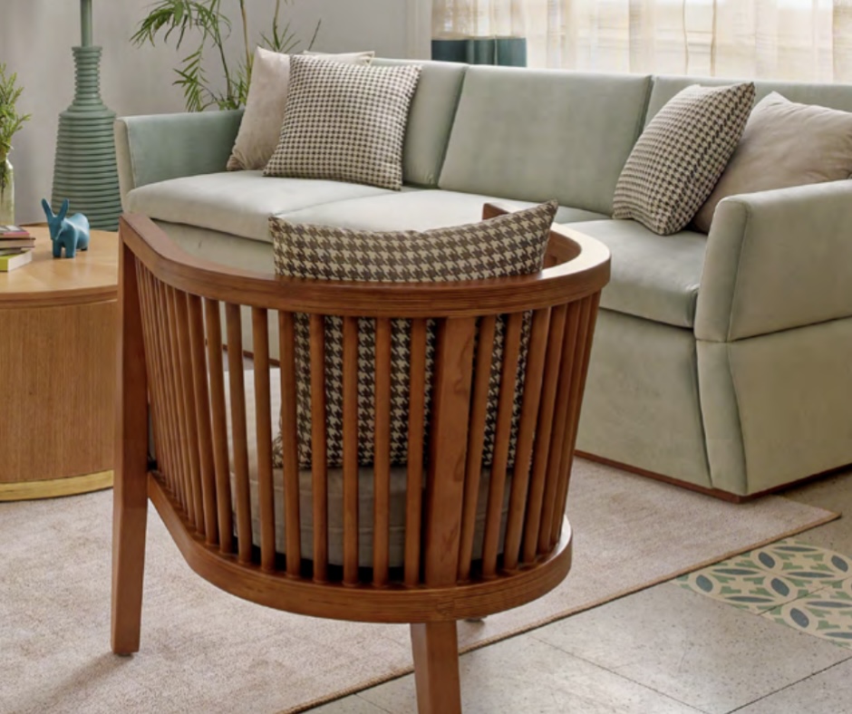 Carousel Armchair With upholstered Seat & Back 5
