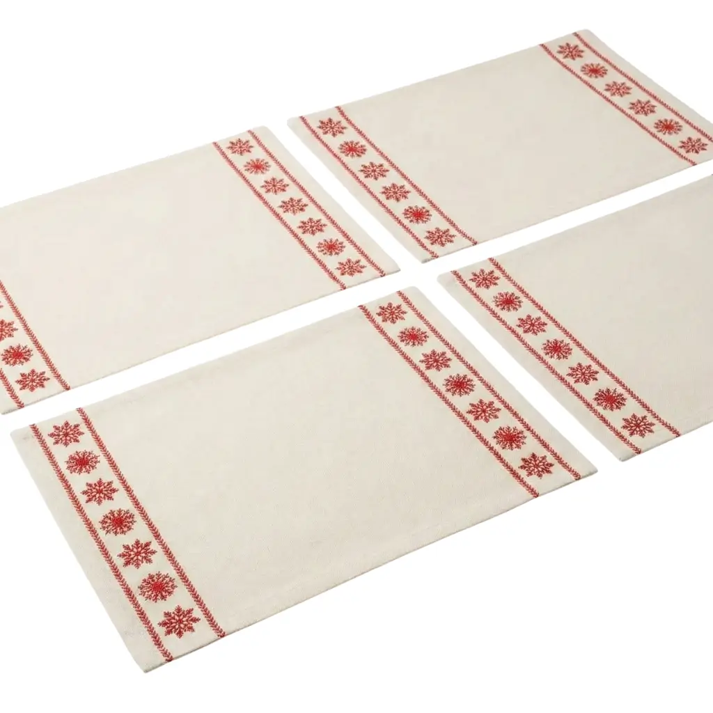 Red Snowfall Placemat Set 0