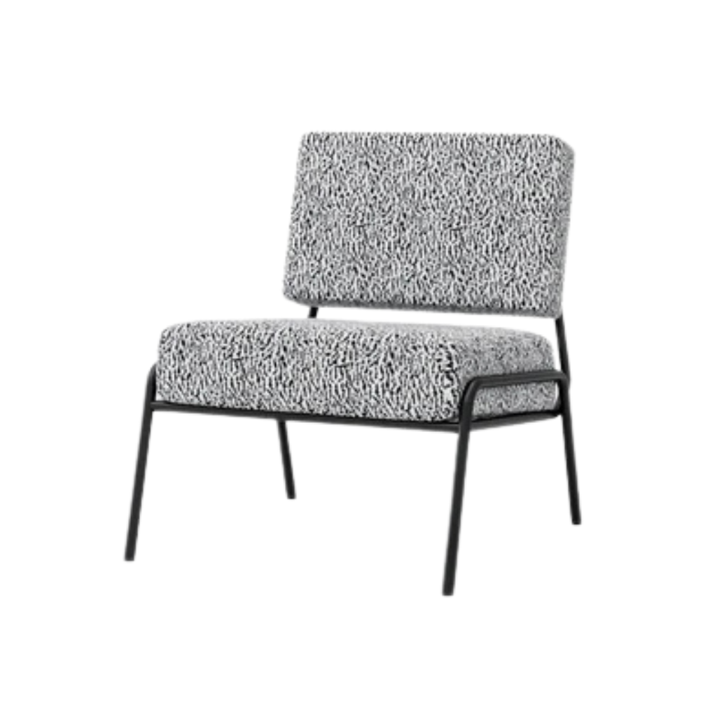 Milton Armchair With Metal Frame - Upholstered Seat & Back 0