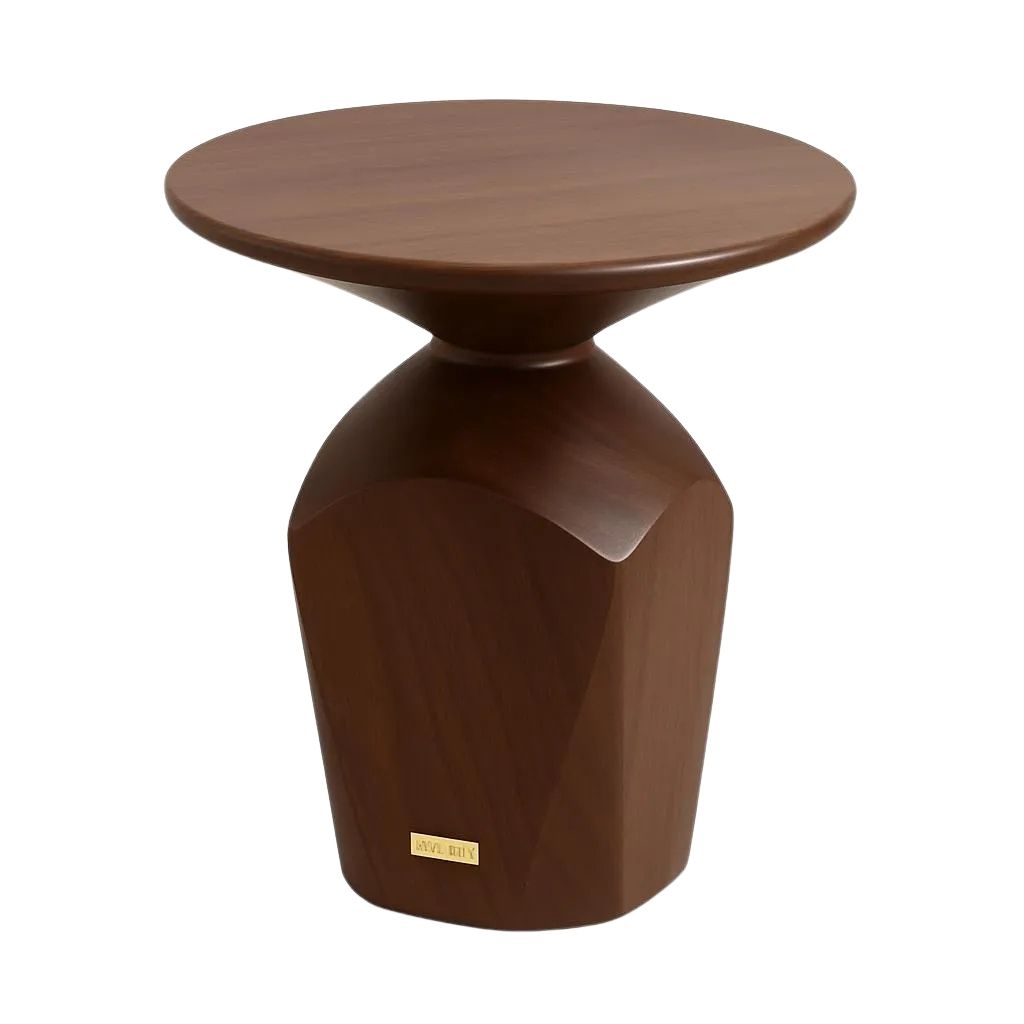 Muse Side Table – Sculptural Elegance in Walnut 0