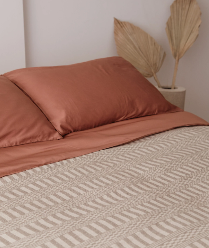 Greige Dash Bed Cover 1