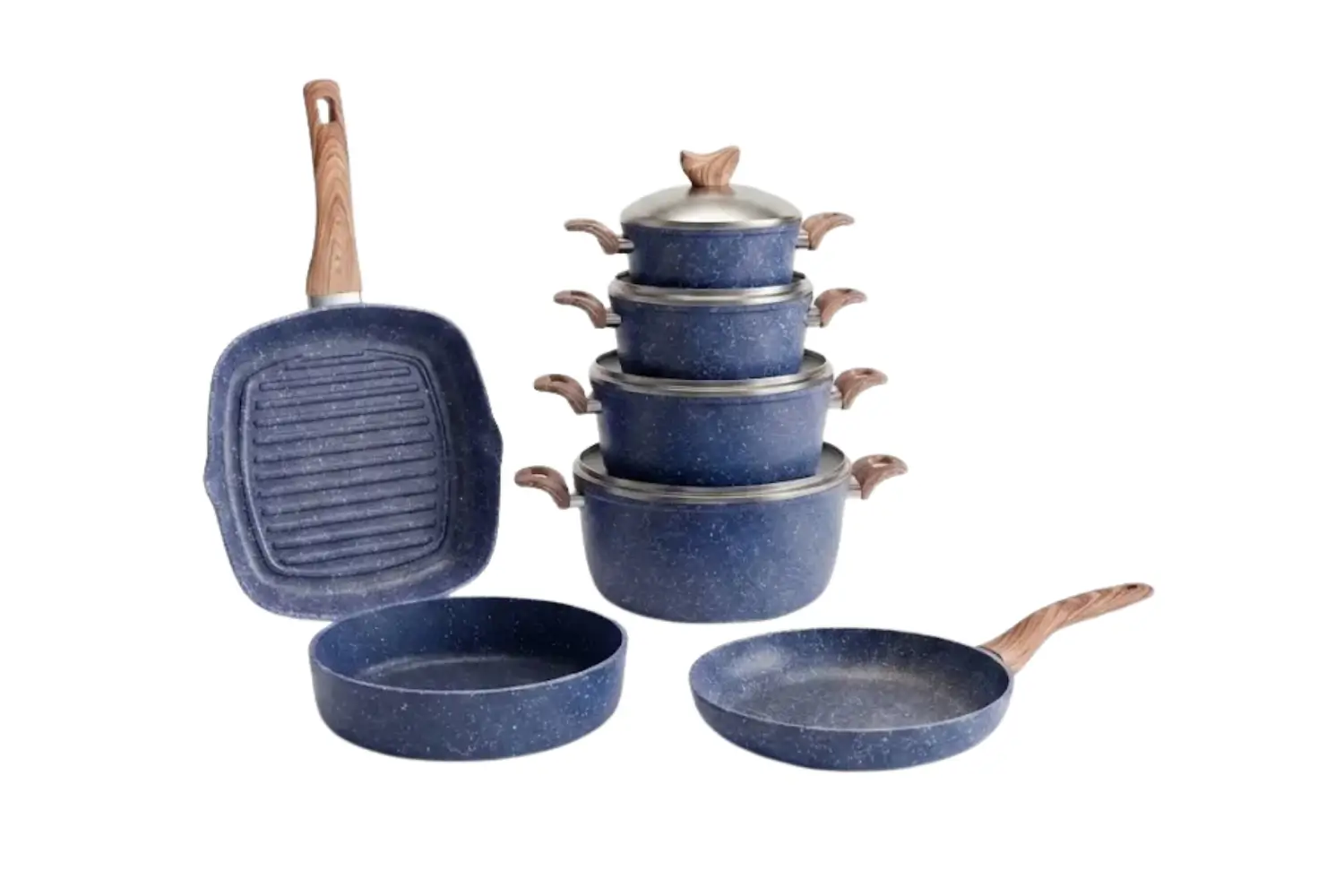 11-Pieces Terynova Granite Cookware Set