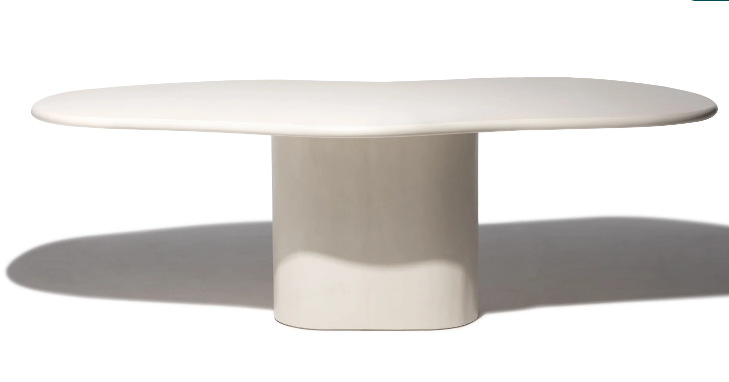 Caitie Organic Modern Dining Table With Sculpted Base 3