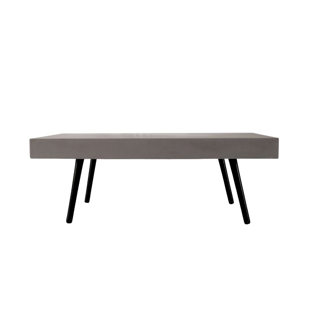 In & Out Coffee Table - Concrete Top & Wooden Legs 0